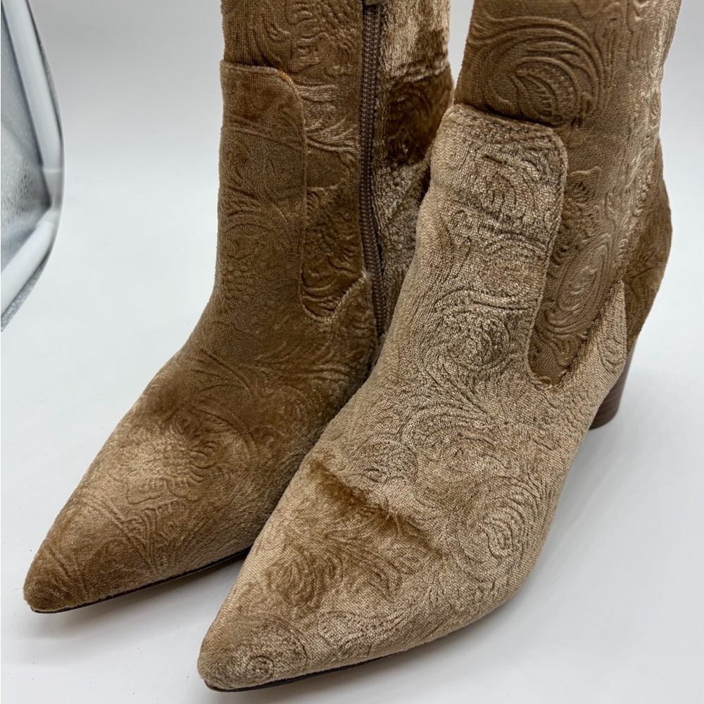 Natural Floral Jacquard Velvet‎ Ankle Boots Matisse, Style Alana, Women Size 68